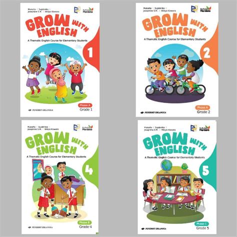 Jual BUKU BAHASA INGGRIS SD GROW WITH ENGLISH KELAS 1 2 3 4 5 6