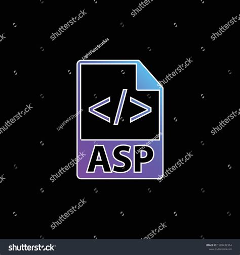 Asp File Format Symbol Blue Gradient Vector Icon Royalty Free Stock