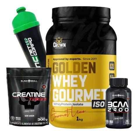 Kit Whey Gourmet Isolado Concentrado Bcaa Creatina 300gr Frete grátis