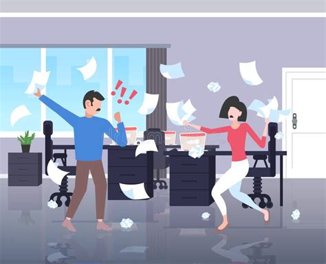 Throwing Papers In The Air Stock Illustration Illustration Of Male