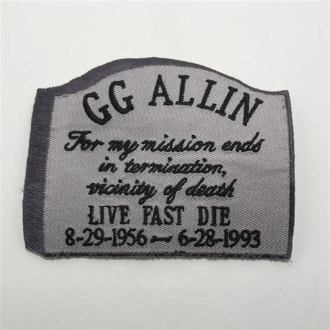 GG Allin gravestone embroidered patch. I believe... - Depop