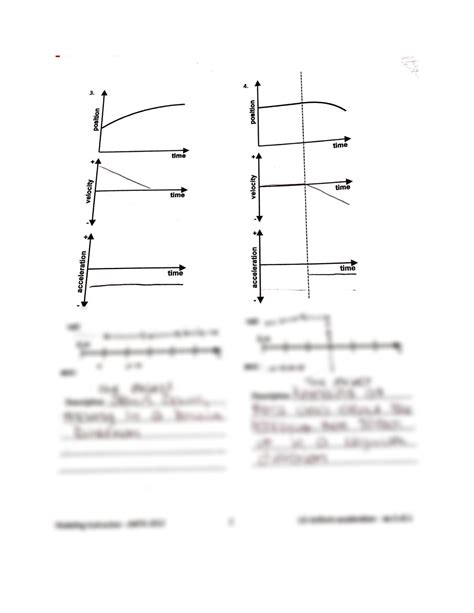 Uniformly Accelerated Particle Model Worksheet 3 Stacks Of Kinematic Graphs