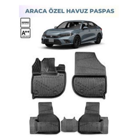 Honda Civic 2023 Araca Özel 3D Havuzlu Paspas