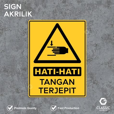 Jual Safety Sign Board Akrilik Hati Hati Tangan Terjepit Shopee Indonesia