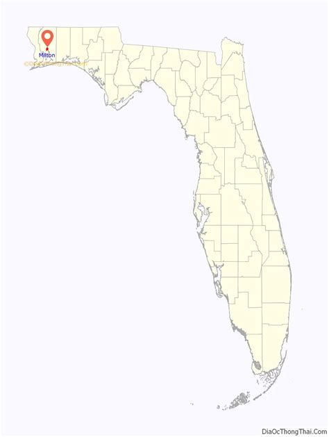 Map of Milton city, Florida - Thong Thai Real