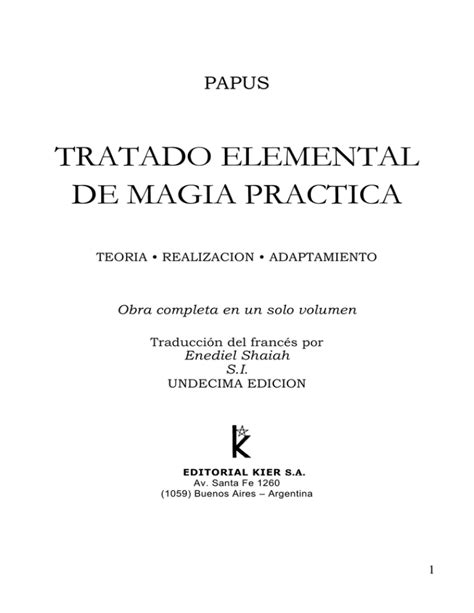 Tratado Elemental De Magia Práctica