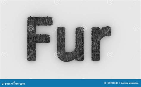 Fur Gray Word 3d Isolated On White Background Realistic Render Of