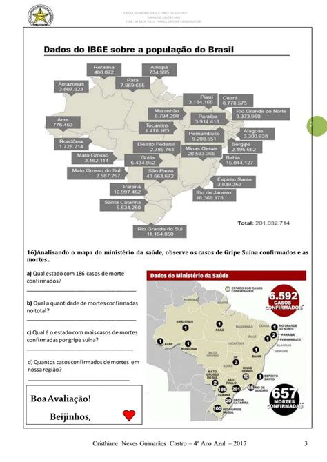 Avaliação Bimestral História e Geografia 3º Bimestre 2017 PDF