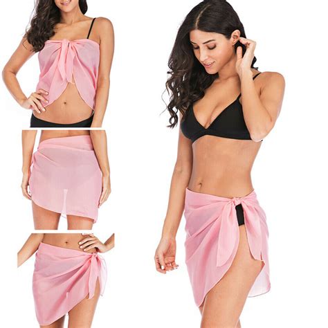 Us Sexy Beach Cover Up Bikini Swimwear Coverup Sarong Wrap Pareo Skirt