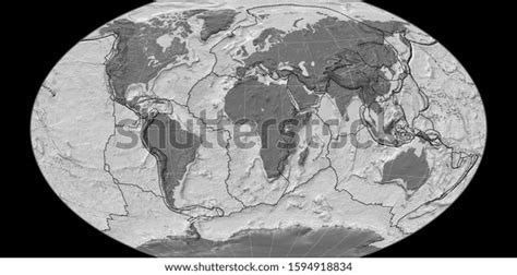 World Map Winkel Tripel Projection Centered Stock Illustration ...