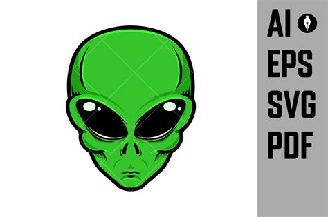 Illustration of Alien Head Graphic by ivankotliar256 · Creative Fabrica