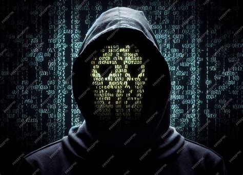 Retrato De Hacker Anónimo Concepto De Piratería Ciberseguridad Cibercrimen Ciberataque Etc