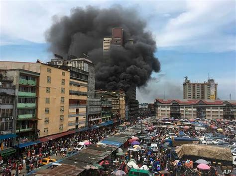 Video Anambra Plaza Others Gutted With Fire At Balogun Market In Lagos