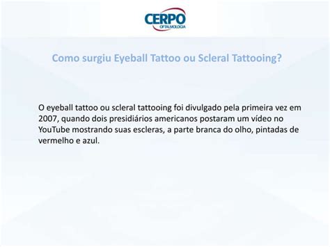 Eyeball Tattoo Tatuagem Nos Olhos Ppt