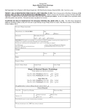 Fillable Online Mesacc Mail Registration Form Payment To MCC Music