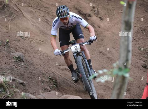 Nino Schurter Sui In Action During Xco Elite Men Race At Uci Mtb