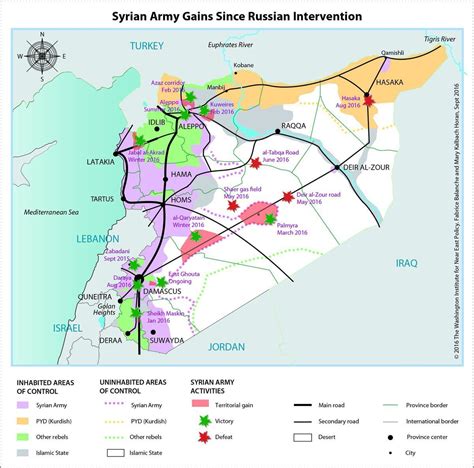 Map - Syrian army (pro-Assad forces) gains since Russian intervention ...