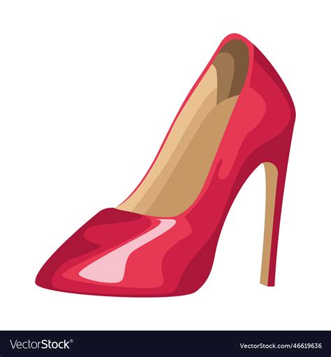 Red Heel Shoe Female Royalty Free Vector Image