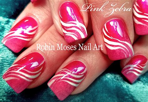 Pink Zebra Print Nails