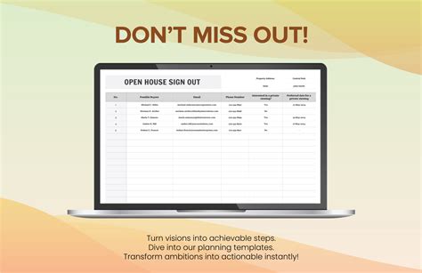 Open House Sign Out Sheet Template in Excel, Google Sheets - Download ...