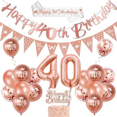 Decoration Anniversaire 40 Ans Or Rose 40 Ans Femme Anniversaire