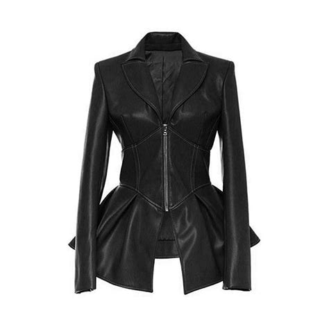 Women Black Zip Winter Leather Coat Urban Leather Jackets