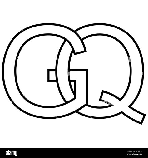 Logo Sign Gq Qg Icon Nft Interlaced Letters G Q Stock Vector Image