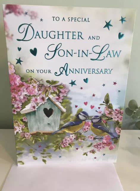 DAUGHTER AND SON IN LAW WEDDING ANNIVERSARY CARD 9by 6 Large Card