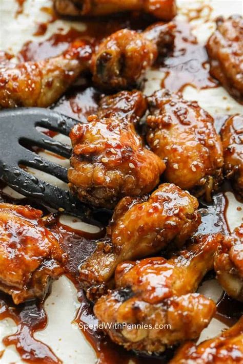 Sticky Honey Garlic Chicken Wings Spend With Pennies Bloglovin