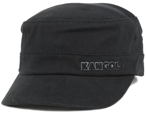 Cotton Twill Army Cap Black Flexfit - Kangol cap | Hatstoreworld.com