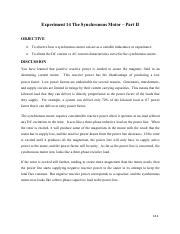 Online Experiment 14 The Synchronous Motor - Part II.pdf - Experiment ...