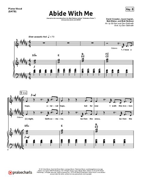 Abide With Me Sheet Music PDF Matt Redman PraiseCharts