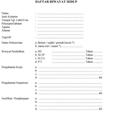 Format Daftar Riwayat Kepangkatan Pns Delinewstv