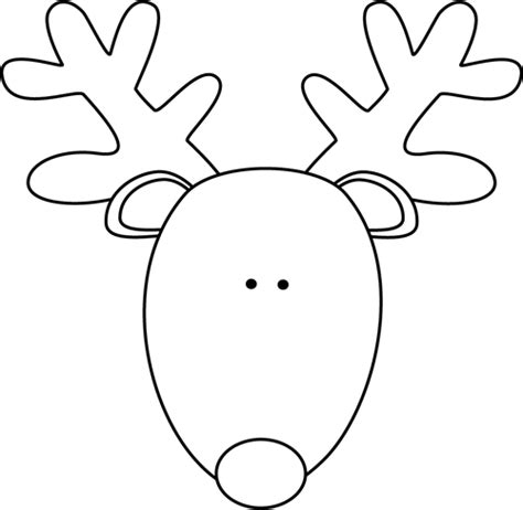 Reindeer Face Clipart Black And White