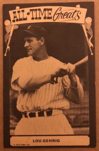 Lou Gehrig All Time Greats Baseball Card Tcma New York Yankees Ebay