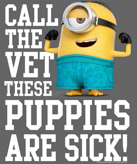 Despicable Me Minion Call The Vet These Puppies Are Sick Digital Art By