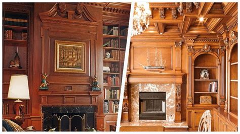 75 Home Office Library With A Wood Fireplace Surround Design Ideas You