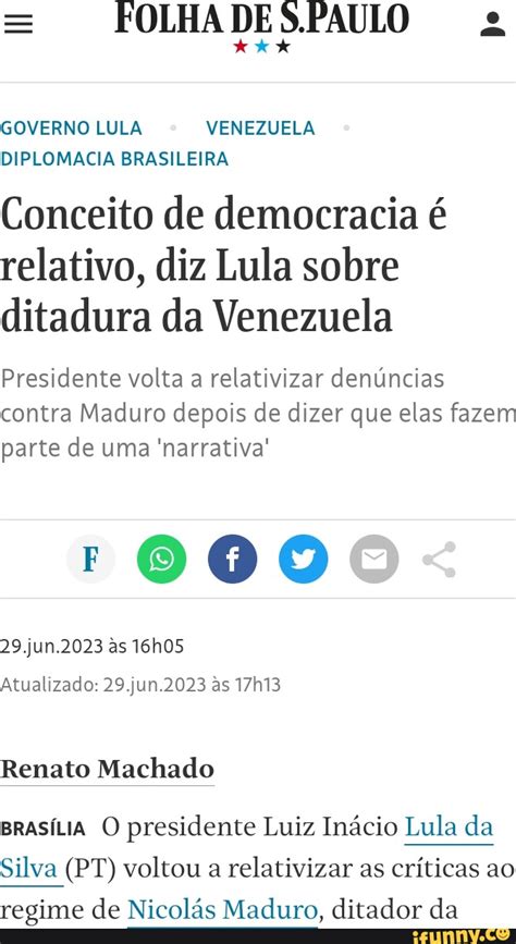 FOLHA DE S FAULO GOVERNO LULA VENEZUELA DIPLOMACIA BRASILEIRA