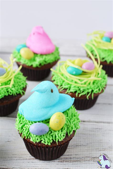 Adorable Peeps Nest Birds Nest Easter Cupcakes A Magical Mess