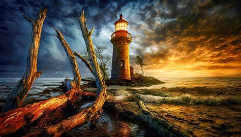 Landscape, Lighthouse, Sea, Sunset Free Stock Photo - Public Domain ...