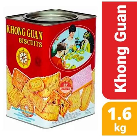 Jual Khong Guan Assorted Biskuit Kaleng Merah Roti KhongGuan 1600gr