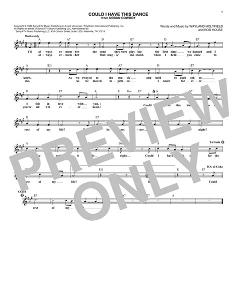 Could I Have This Dance By Anne Murray Sheet Music For Lead Sheet Fake Book At Sheet Music Direct