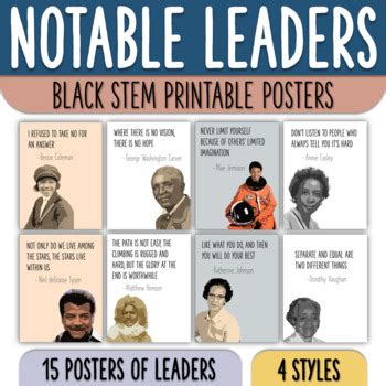 Notable Black Stem Leaders Posters Influential Black Scientists And