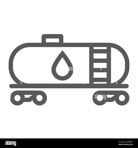 Fuel Tank Line Icon Gasoline And Barrel Gas Canister Sign Vector