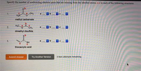 Solved Specify The Number Of Nonbonding Electron Pairs That Chegg