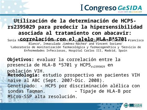 Ppt Metodolog A Estudio Prospectivo En Pacientes Vih Naive Al Abc