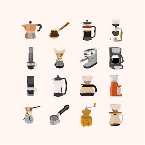 Premium Vector Coffee Machine Illustration Set