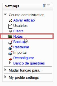 Moodle Educ Alterar A Configura O Do Peso Da Nota Final No Curso