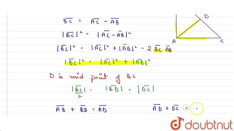 Prove By Vector Method That In A Right Angled Triangle Abc Ab 2