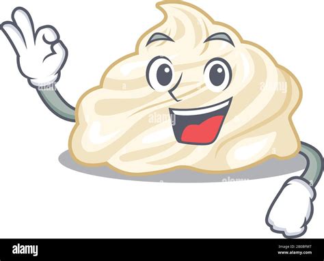 A funny picture of whipped cream making an Okay gesture Stock Vector ...